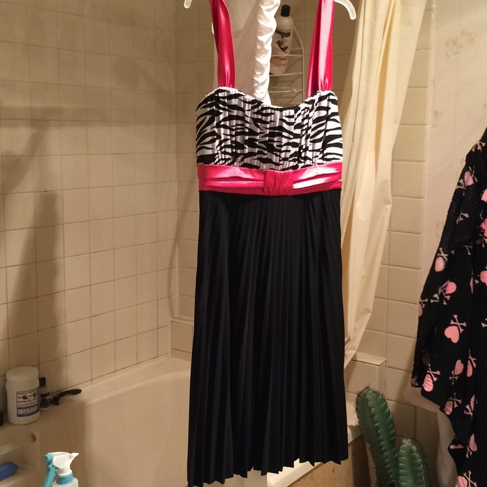 Deb zebra print and pink dress